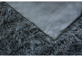 Jerry Fabrics Koc z długim włosiem Riccia ciemnoszary, 230 x 200 cm, 230 x 200 cm