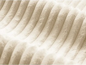 Beżowe tapicerowane łóżko dwuosobowe ze schowkiem ze stelażem 160x200 cm Martina – Micadoni