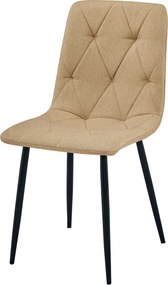 Brązowe krzesło do kuchni LIBRA z czarnymi nogami