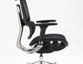 Czarny ergonomiczny fotel do biura Winner Lux, zgodny z normą BHP