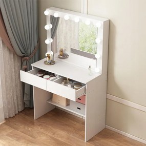 Toaletka kosmetyczna z lustrem LED – nowoczesna toaletka do makijażu i wizażu w stylu loft glamour