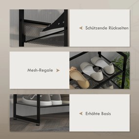 HOMCOM Półka na buty, stojak na buty, 5 półek, 72 cm x 30 cm x 102 cm, czarny