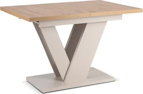 Stół Prostokątny Rozkładany CLARK 120-160 cm Dąb Artisan/Kaszmir Japandi