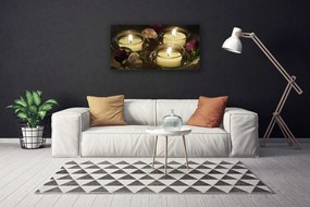 Fotoobraz na płótnie Blask Świec w Ciemności