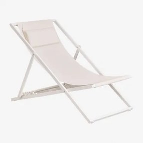 Zestaw 2 Składanych Leżaków Z Poduszką Ze Stali Jensy Biała - Sklum