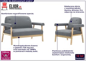 Jasnoszary zestaw wypoczynkowy do salonu - Uxis 4X
