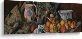 Obraz - Paul Cézanne, Still Life with Apples and Peaches, reprodukcje (z zegarem) (90x30 cm)