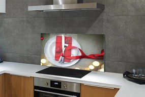 Panel szklany do Kuchni Kolacja przy Świecach w Kształcie Serca