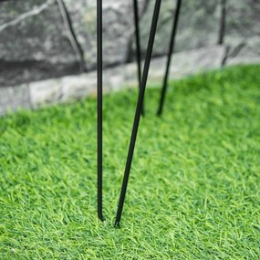 Stojaki na kwiaty Outsunny zestaw 3 metalowych stojaków na rośliny kwietniki uchwyt na doniczkę podstawka pod doniczkę Ø16 cm kolor czarny