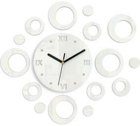 Zegar na ścianę nowoczesny naklejany ozdobne elementy cichy mechanizm loft