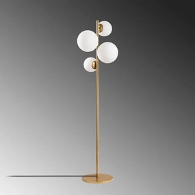 Lampa stojąca w kolorze złota ze szklanym kloszem (wysokość 162 cm) Fazli – Opviq lights