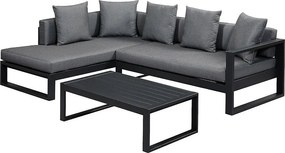 Zestaw ogrodowy  z aluminium: kanapa narożna i stolik kawowy - Antracyt - MOLOKAI