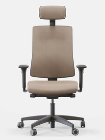 Obrotowe krzesło do biura Skill Soft Black, zgodne z normą BHP
