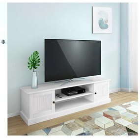 Biała szafka pod TV z litego drewna sosnowego 45x40 cm Mille – Støraa