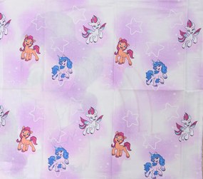 PrzytulneMieszkanie.pl PrzytulneMieszkanie.pl Dziecięca bawełniana pościel MY LITTLE PONY STARS biała Rozmiar pościeli: 60 x 70 cm | 140 x 200 cm