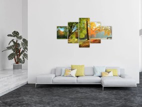 Obraz - Spokojny jesienny krajobraz (125x70 cm)