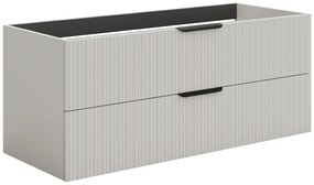 Szafka łazienkowa wisząca  prążkowana - Kolor beżowy - 120 cm - DALIKO