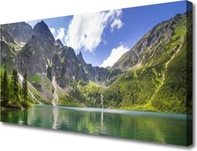 Fotoobraz na płótnie Krystaliczne Jezioro w Górach