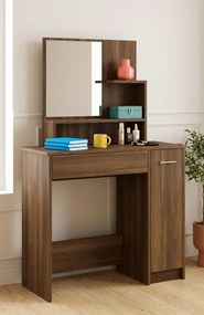 Toaletka kosmetyczna z lustrem dla kobiet brązowy dąb T8-N75