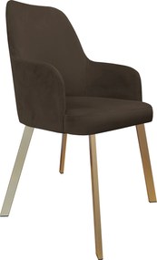 Krzesło WESTA tkanina Welur noga metalowa elegancki styl loftowy : Kolor nogi - Złota profil, Kolor tkaniny - VELVET - MG05, Typ siedziska - Siedzisko stałe