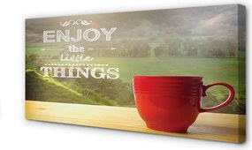 Obraz na płótnie Kubek z Napisem w Naturze