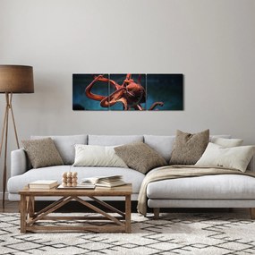 Obraz - Ośmiornica (z zegarem) (90x30 cm)