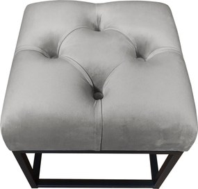 Pufa CHESTERFIELD tkanina Welur loft ławka podnóżek metal : Kolor Stelaża - Czarny , Kolor tkaniny - VELVET - MG17, Typ tkaniny - Velvet