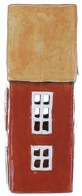 Świecznik Domek czerwony, ceramika, 11 x 9 x 23 cm