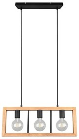 Czarno-naturalna lampa wisząca Agra – Trio