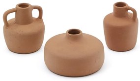 Pomarańczowe wazony z terakoty zestaw 3 szt. (wysokość 6 cm) Sofra – Kave Home