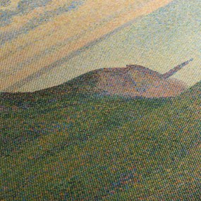Obraz - Georges Seurat, Seascape at Port-en-Bessin, Normandy, reprodukcje (z zegarem) (90x30 cm)