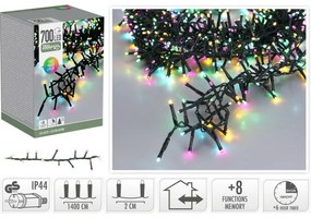 Zewnętrzny łańcuch świetlny Macaron, 14 m 700 diod LED, (ziel., pom., nieb., róż.), timer, IP44, 14 m