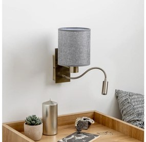 Brilagi - LED Kinkiet NUBILA 1xE27/25W/230V + LED/3W mosiądz/szary