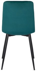 Turkusowe welurowe nowoczesne krzesło - Bionis