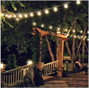 Retlux- Zewnętrzny dekoracyjny łańcuch LED GIRLANDA G45 10xE27/230V 8m IP44 ciepła biała