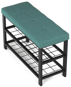 Stojak na buty z 2 półkami, zielony
