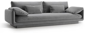 Jasnoszara aksamitna sofa 250 cm Torino – Micadoni