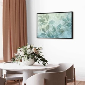 Plakat Miętowe liście 60x40 cm z ramą czarną bez marginesu ARTGEIST B