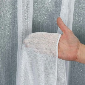 Firana gładka srebrny Prążek wysoka jakość wys. 300 cm z ołowianką