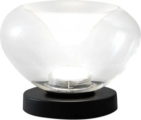 Brena - Lampa stołowa Fabas Luce transparentna - 11W ściemnialna, dotykowa lampa LED - Wklęsłe, przezroczyste szkło borokrzemianowe