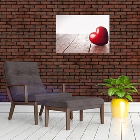 Obraz na szkle drewnianego serca (70x50 cm)