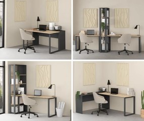 Biurko loft na płozach Sign 150 jackson hickory/szary mat