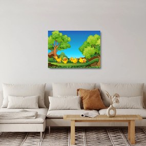 Obraz na szkle - Wesołe kaczątka (70x50 cm)