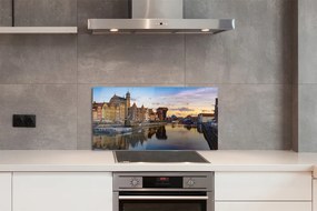 Panel Szklany Gdański Port o Wschodzie Słońca