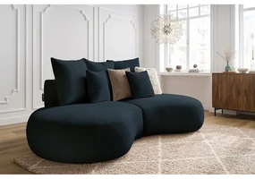 Ciemnoniebieska sofa z materiału bouclé 260 cm Saint-Germain – Bobochic Paris