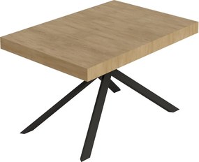 Stół rozkładany Niket 140/244x90 cm dąb naturalny z nogami w kolorze antracytowym