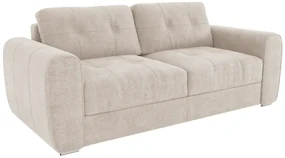 Kanapa 4-osobowa rozkładana typu express z beżową tapicerką - Miejsce do spania 160 cm - Materac 22 cm - BOLIPO