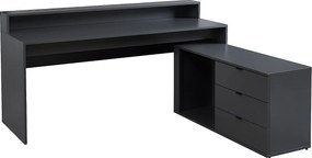 Narożne biurko gamingowe NEHA - Schowki i diody LED - MDF - Kolor szary