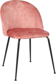 Komplet 2 krzeseł "Lumina" tapicerowanych welurem, z metalowymi nogami, 45x55 cm, wysokość 79 cm.