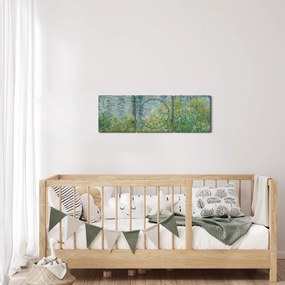 Obraz - Claude Monet, Banks of the Seine, reprodukcje (z zegarem) (90x30 cm)